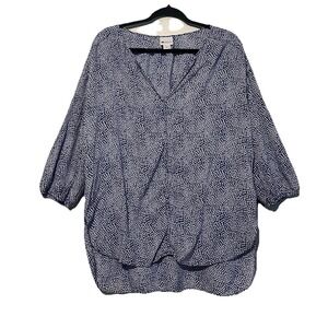 Stylus Women's 3/4‎ Sleeve High Low Pullover Blouse Size L